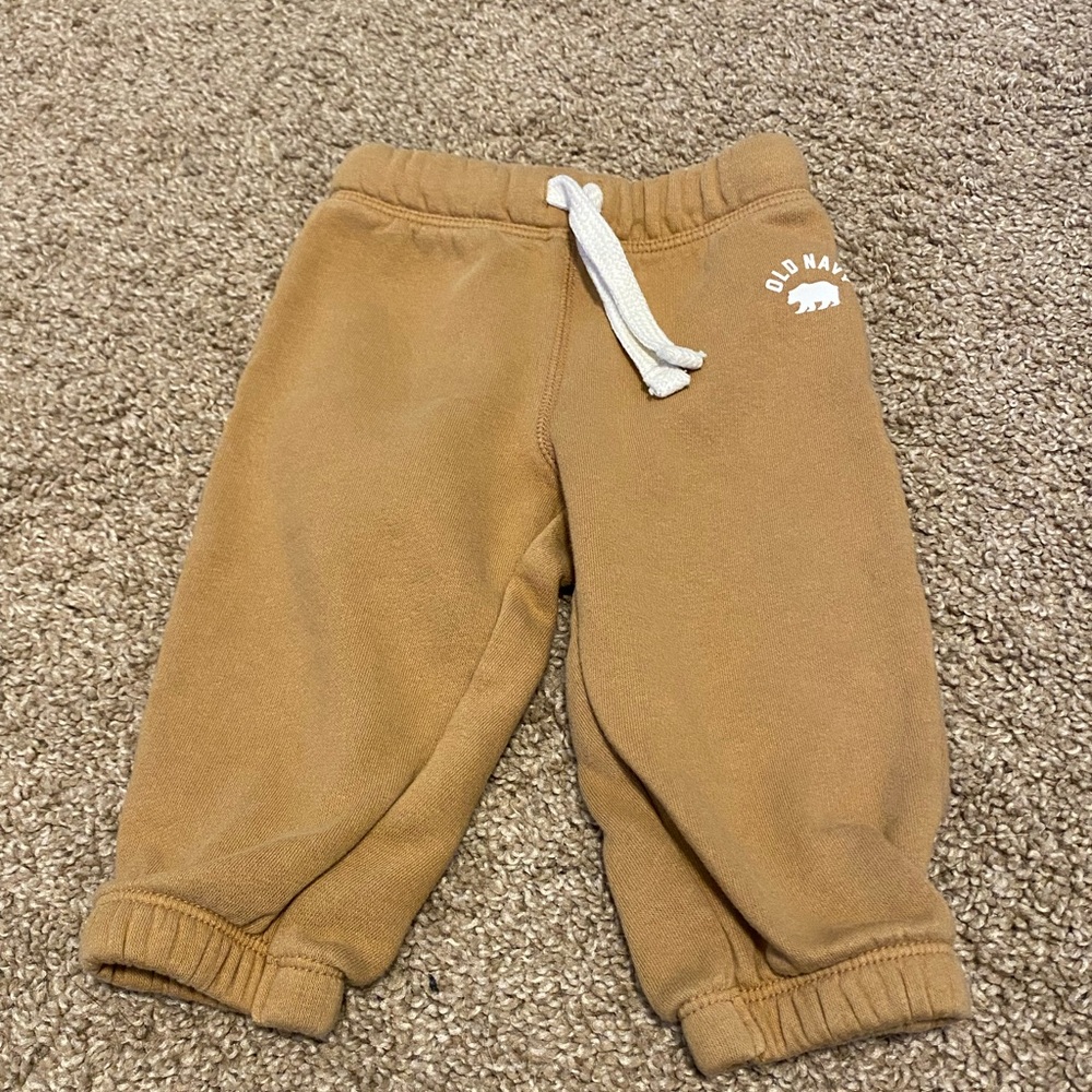 Old Navy Toddler Tan Jogger Pants with White Drawstring